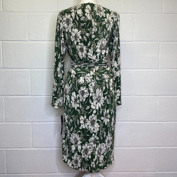 Rachel Rachel Roy Floral Print Midi Pleated Wrap Dress Spruce Bloom Medium - Picture 8 of 13